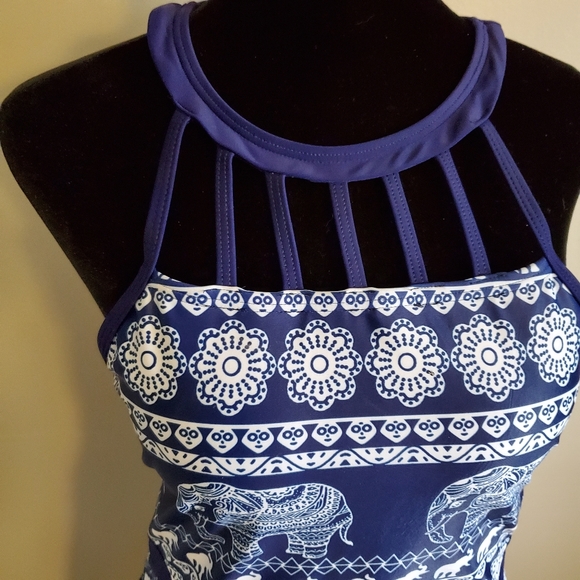 Swim Dress - Blue Elephants - Picture 2 of 7